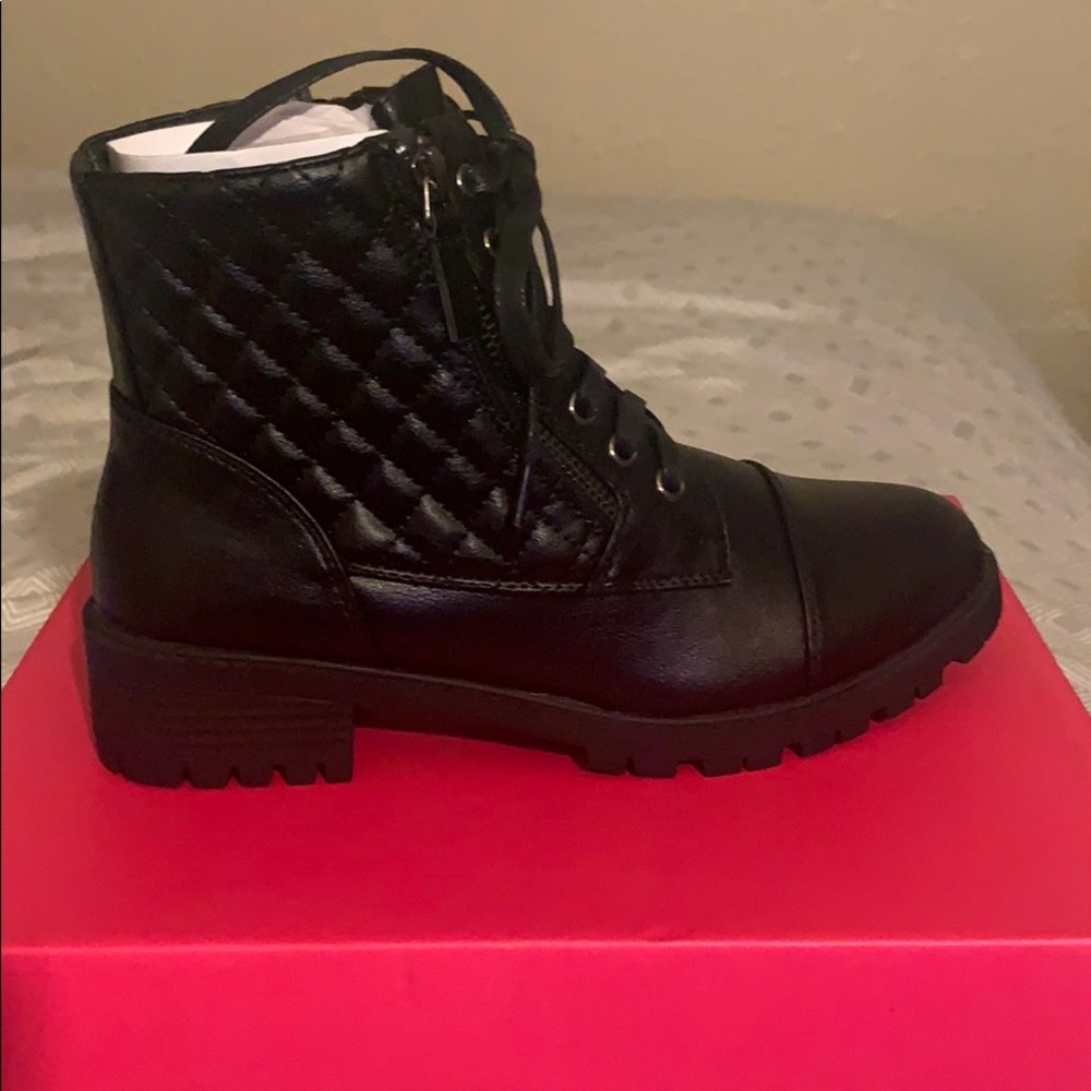 Quilted Combat Booties w/ hidden pocket